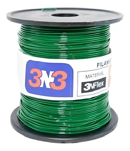 Filamento Flex Verde 1.75mm 500g 3n3 para Impresión 3D Flexible