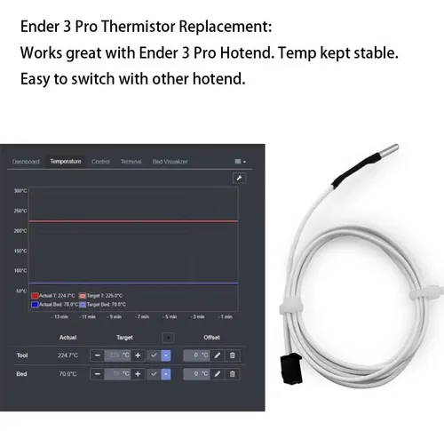 Termistores Ht-ntc100k 3 Piezas Para Impresora 3d
