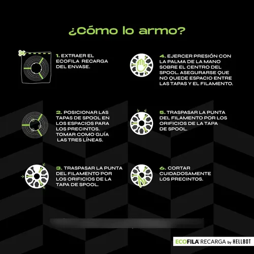 Filamento Hellbot Ecofila Rec Pla Piel/marfil 1,75mm 1kg V2