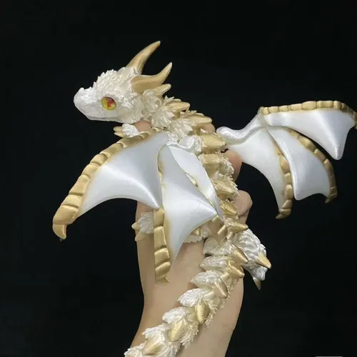 Dragón Volador De Cuernos Grandes De Juguete Impreso En 3d,