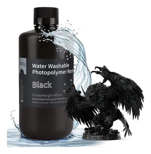 Resina 3d Lavable Con Agua Elegoo 1000g Negro Para