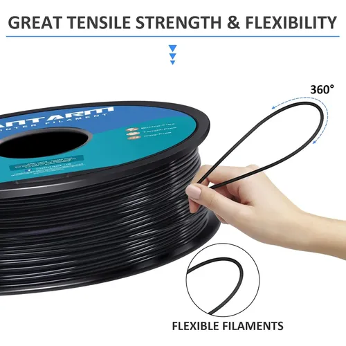 Filamento Tpu Flexible Negro 1 75mm Para Impresora 3d 1kg