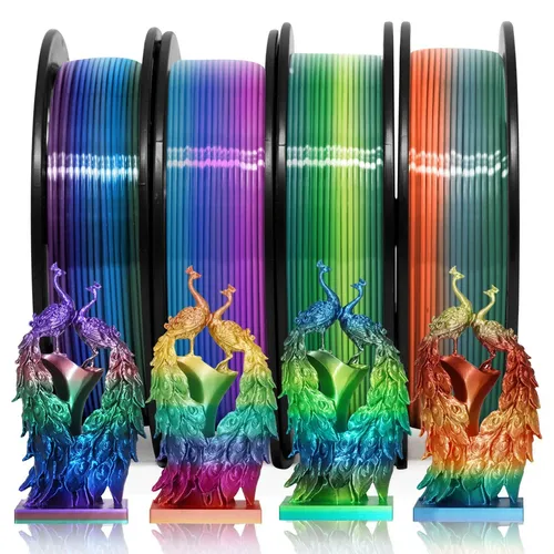 Filamento Pla Seda Arcoiris Impression 3d 3u De 1,75 Mm