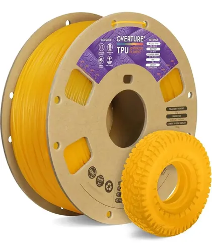 Filamento Tpu 1.75mm Flexible Amarillo Para Impresora 3d 1k