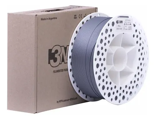 Filamento 3n3 Pla 1.75mm – Color Gris Plomo 1kg ::.. Gris