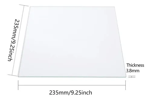 Cama De Impresora De Vidrio 235x235x3,8 Mm Plataformas De De