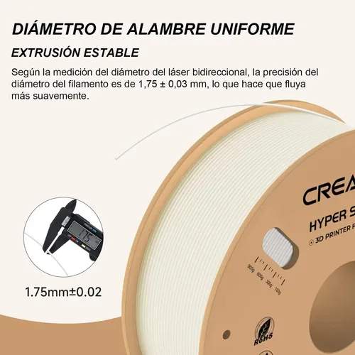 Creality Filamento Hyper Fast Pla 1,75mm 1kg Blanco