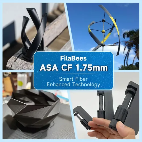 Filamento 3d Filabees Asa Con Fibra De Carbono 1,75mm Negro