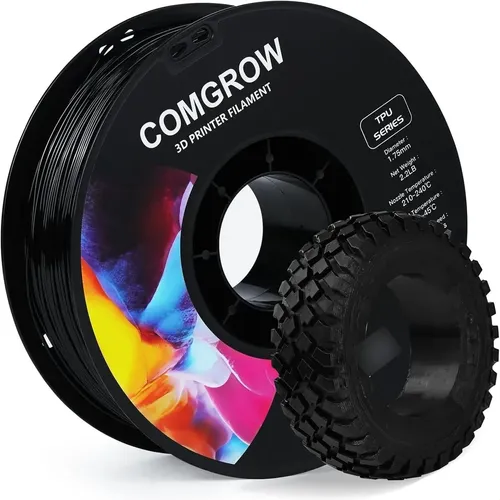Fiamento En U, 1.75 Mm, 95 A, Flexible, Impresora 3d Flexibl Negro