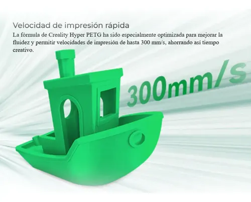 Filamento 3d Hyper Petg Creality 1 Kg 1.75mm 300mm/s Gris