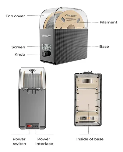 Secador De Filamento Creality 2.0 Con Calentamiento De Aire L