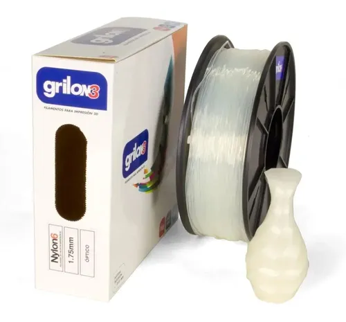 Filamento 3D Grilon3 Nylon 6 1.75mm 1kg Blanco para Engranajes