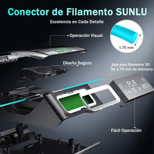 Sunlu Conector De Filamento,con 200 Piezas De Funda De Ptfe