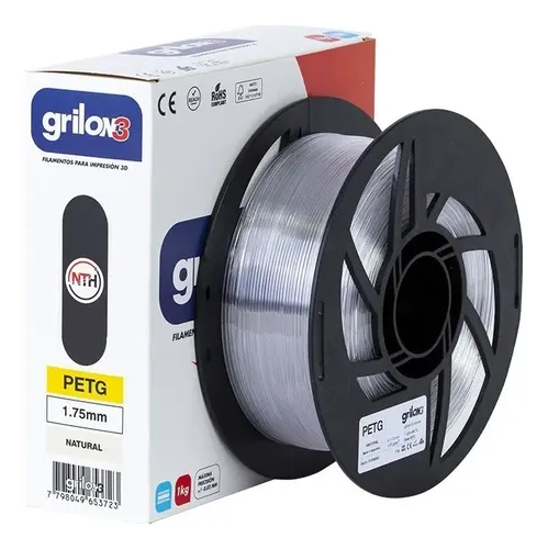 Filamento PET-G Natural 1.75mm 1kg Grilon3 para Impresora 3D