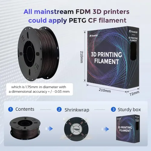 Filamento Para Impresora 3d Voxelab De Fibra De Carbono Petg