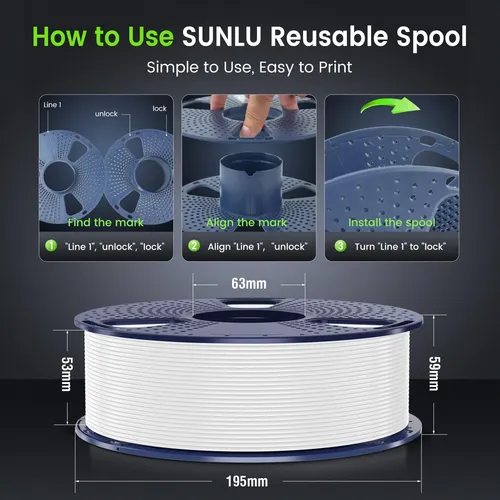Filamento Para Impresora 3d Sunlu Pla Plus De 1,75 Mm, Bobin