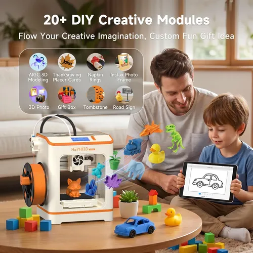 Impresora 3d Hephi3d Tina2c Con Filamento Pla 4 Colores