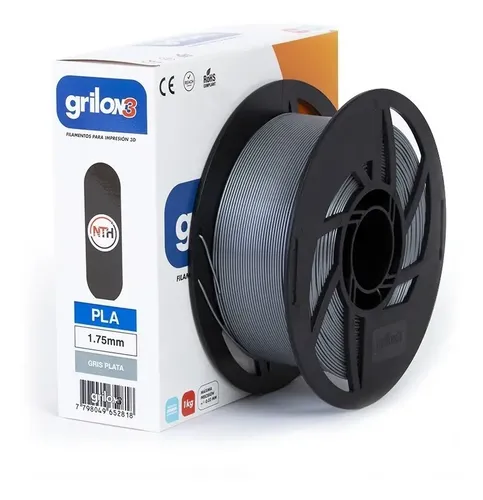 Filamento Pla Grilon3 1.75 Mm 1 Kg Gris Plata