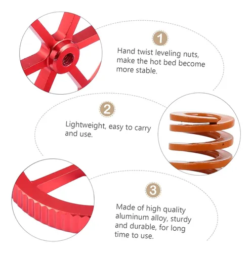 Kit 8 Tuercas Niveladoras Y Resortes Para Cama Caliente