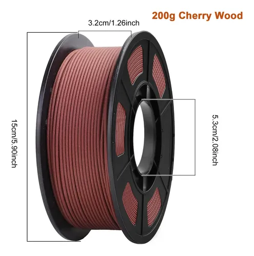 Filamento Pla De Madera Cerezo 200 G For Impresora 3d 1,75