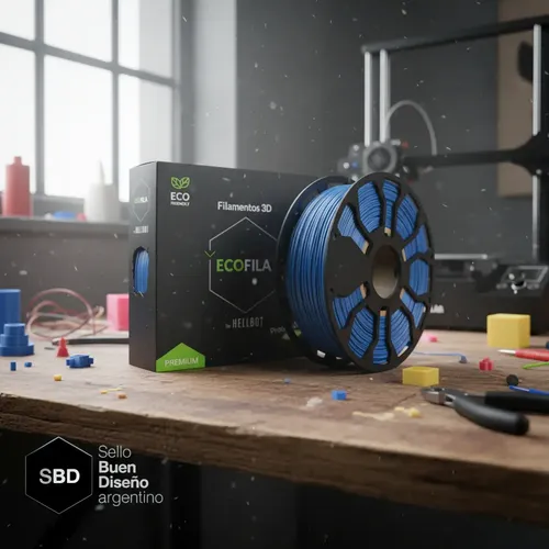 Filamento 3d Hellbot Ecofila De 1.75mm Y 1kg Cobalto