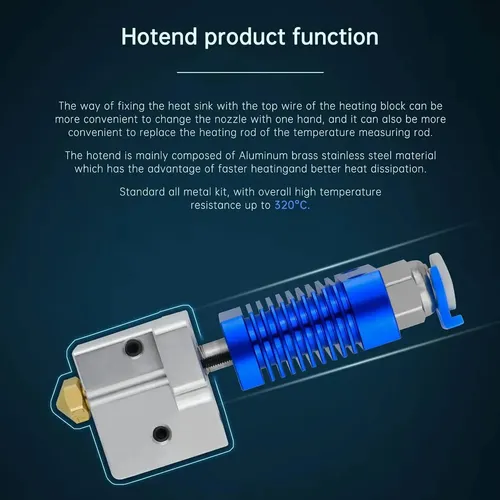 Hotend Volcano Flujo Alto Con Heatbreak Titanio 3d 24v