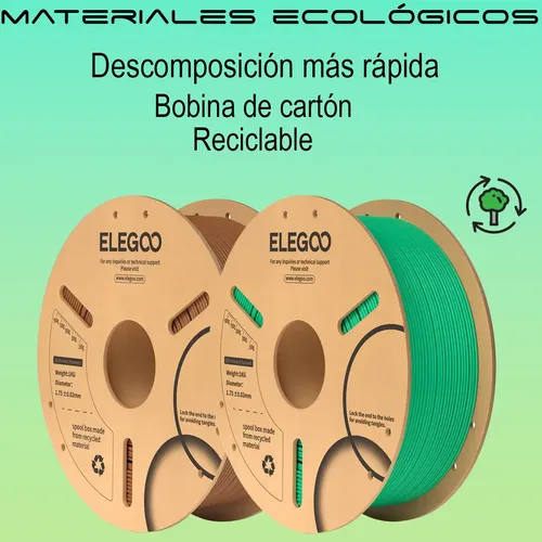 Filamento Pla Elegoo 1 Kg 1.75mm Impresora 3d No Enredos Color Gris