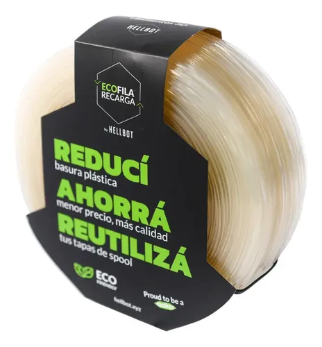 Filamento Hellbot Ecofila Recarga Pla 1,75mm 1kg V2 Color Natural Cristal