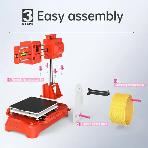 Impresora 3d Para Niños Eu Plug Mini Escritorio Naranja