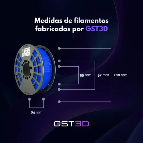 Filamento Gst3d Pla+ Black Edition 1.75mm 1kg 320m
