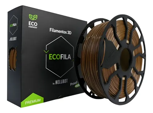 Filamento PLA 1.75mm Marrón 1kg Hellbot Para Impresora 3D