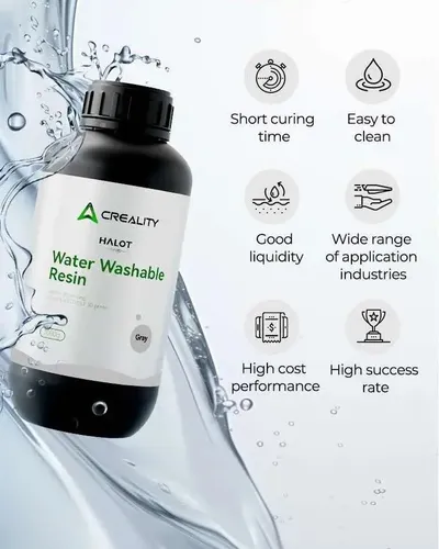 Resina Creality 1000g Lavable Al Agua Gris Para Impresora 3d