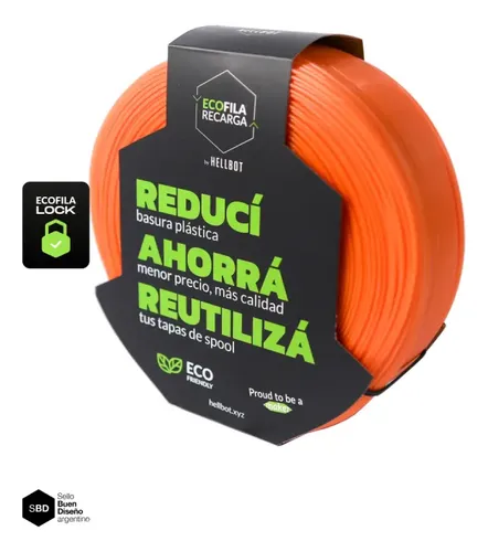 Filamento 3d Pla Hellbot Ecofila Recarga Negro X1 Kg 1.75
