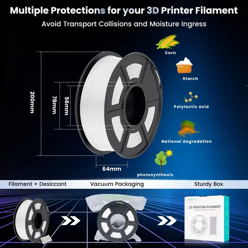 Filamento Para Impresora 3d Sunlu Pla Plus De 1,75 Mm, Bobin