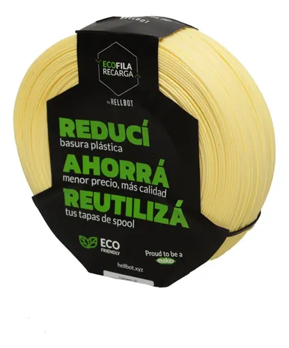 Filamento Hellbot Ecofila Recarga Pla 1,75mm 1kg V2 Color Vainilla Pastel