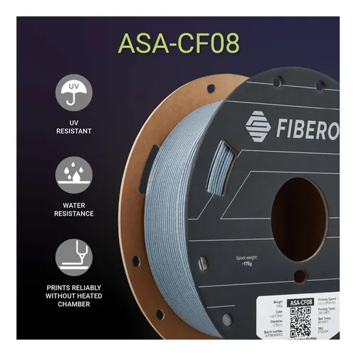 Polymaker Fiberon Asa-cf08 Filamento 3d Con Fibra De Carbono 114 – 175mm Fiberon Asa-cf08 Light Grey 05kg (hex Code: #adc4d6)