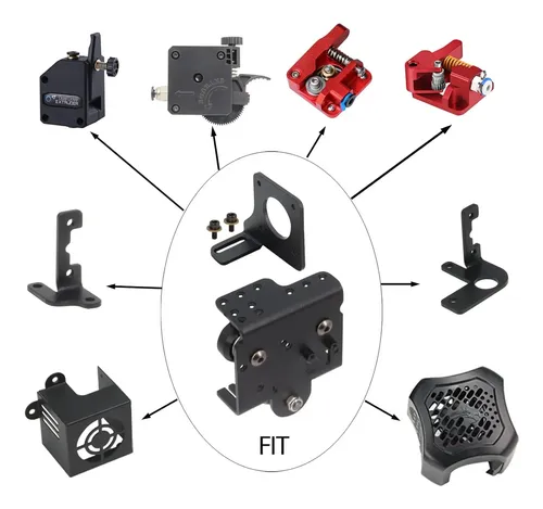Kit Extrusor Doble Motor Y Placa Aluminio Para Impresora 3d