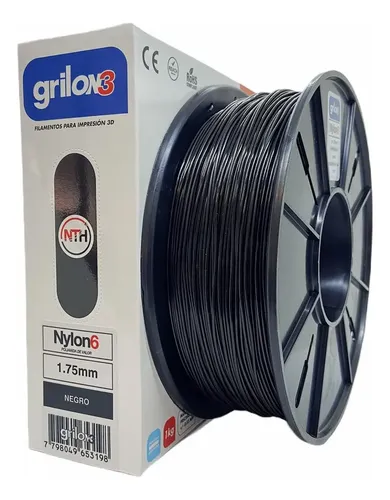 Filamento 3D Grilon3 Nylon 6 1.75mm Negro 1kg Alta Resistencia