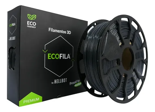 Filamento Pla Impresión 3d Ecofila By Hellbot 1,75mm 1kg Color Gris Grafito