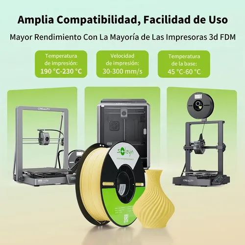 Filamento 3D PLA Soleyin Gris 1.75mm 1kg Impresora Ultra Adherente