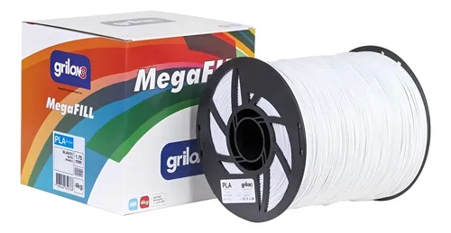 Filamento Pla 1.75mm Grilon3 4kg Megafill Ingeo Impresora 3d Color Blanco