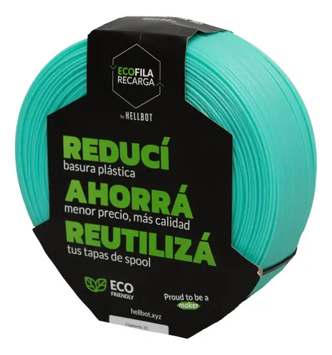 Filamento Hellbot Ecofila Recarga Pla 1,75mm 1kg V2 Color Agua Pastel
