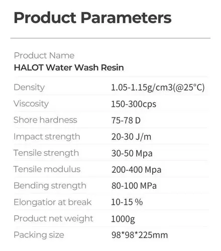 Resina Lavable Al Agua Creality 1000g Gris Para Serie Halot