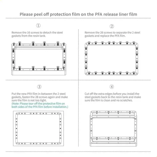 Película Interior Pfa Release De 3 Piezas Para Saturn 2/8k/3