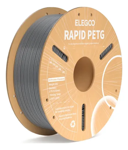 Filamento PETG Elegoo Gris Espacial 1.75mm 1kg Rapid Alta Precisión 3D