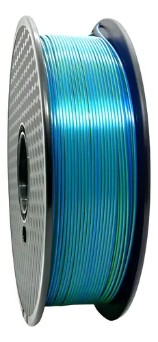 Filamento Hellbot Ecofila PLA Silk Bicolor 1kg 1.75mm Impresión 3D Azul/Verde