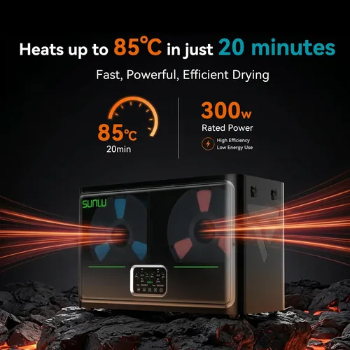 Secador De Filamento Sunlu S4 Pro Black De Doble Cámara
