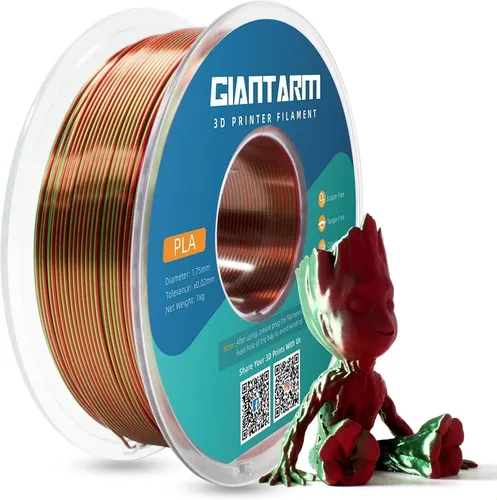 Filamento Pla Para Impresora 3d, Seda Brillante, Rojo Y Verd