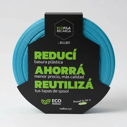 Filamento Pla Impresora 3d Hellbot Ecofila 1kg Recarga Aqua