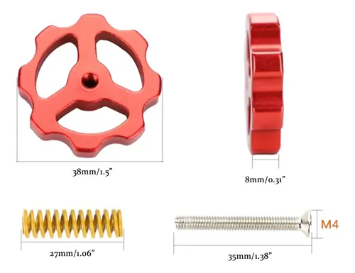 Kit 4 Resortes Niveladores Cama Calefactora 3d Impresora